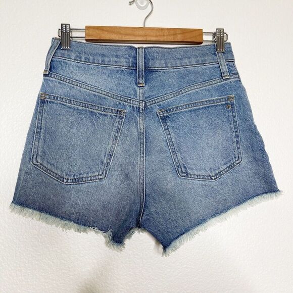 Madewell Perfect Jean Short Size 26 Balsam Wash Cut Off Denim Frayed Stretch - Picture 13 of 13